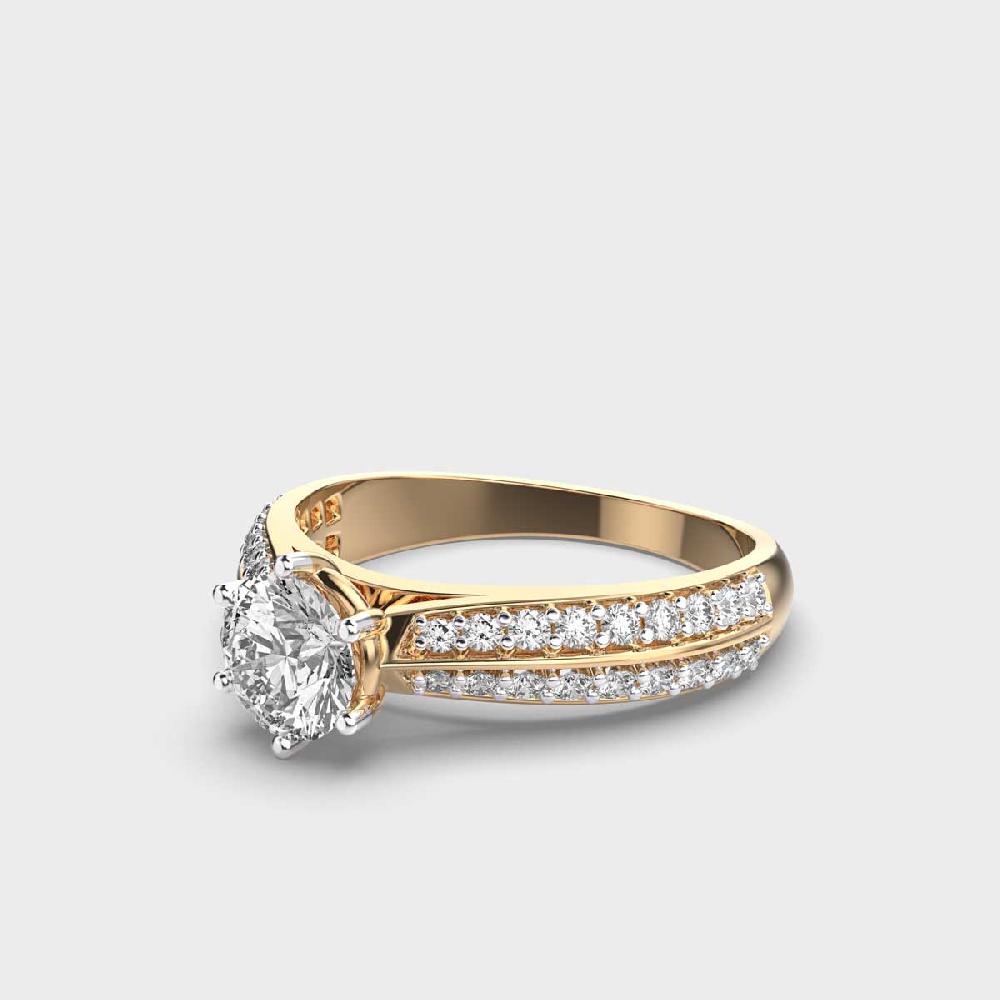 Radiant Rose 10K Diamond Ring