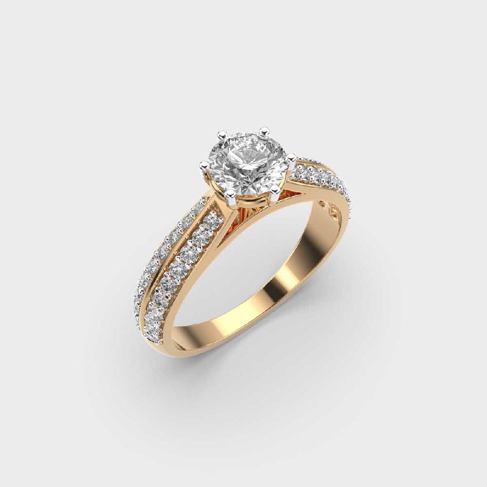 Radiant Rose 10K Diamond Ring