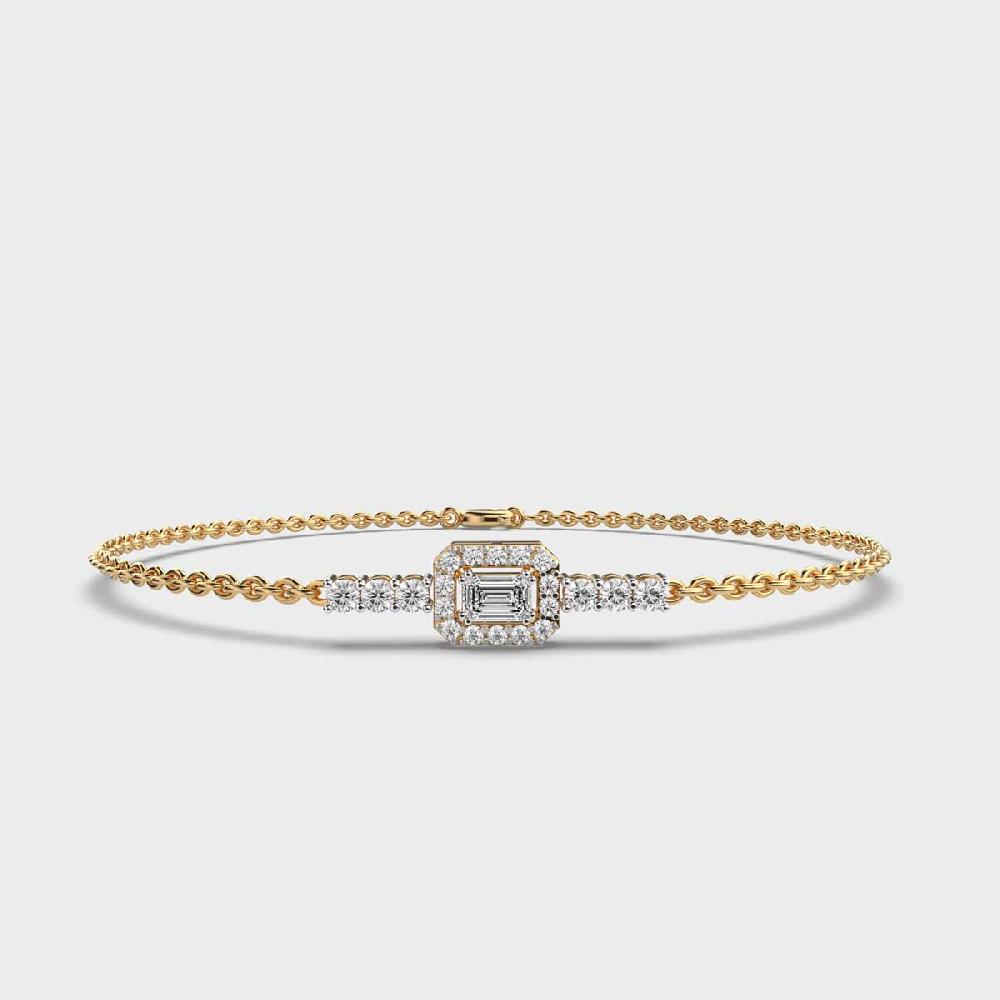 Regal Radiance 10K Purity Diamond Charm Bracelet