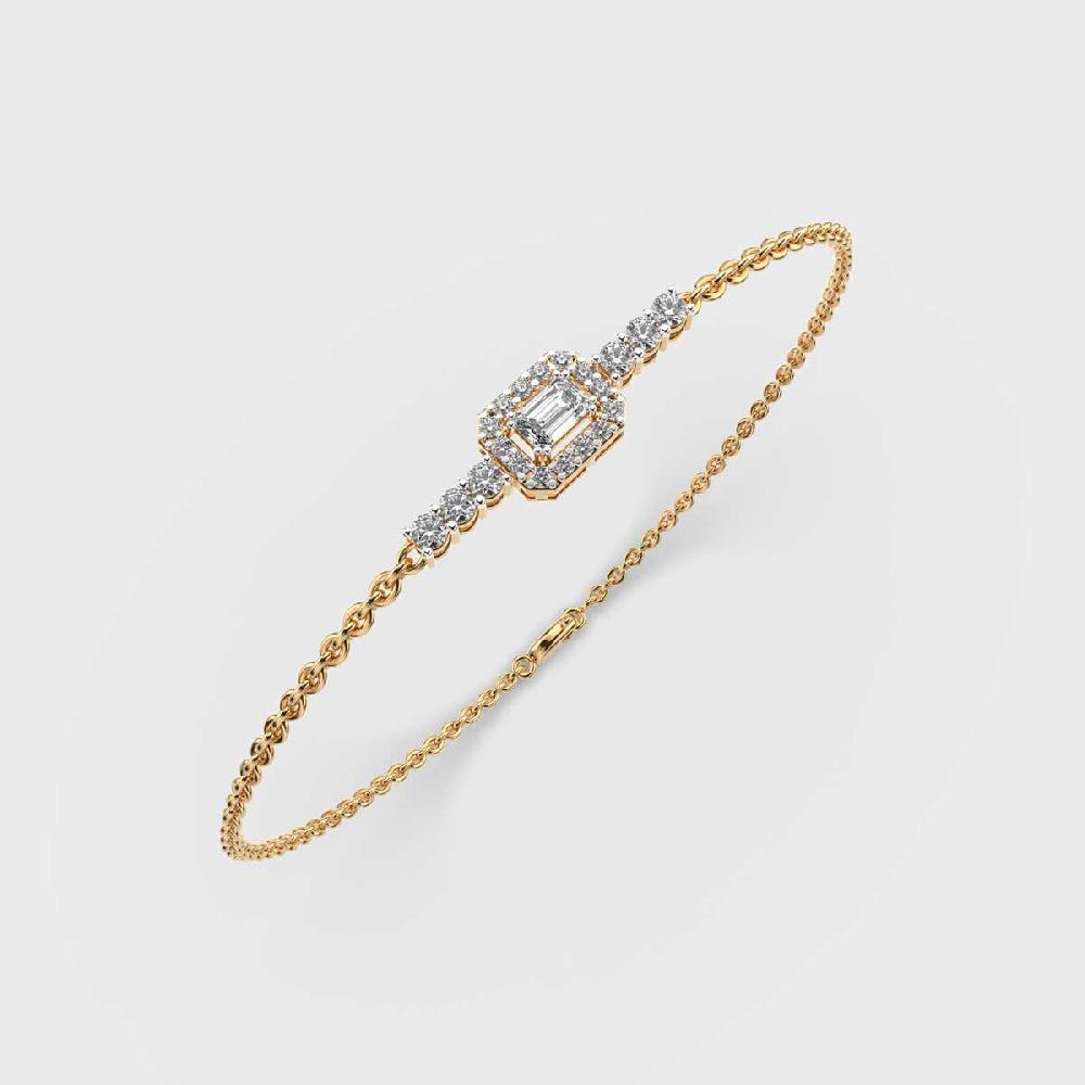 Regal Radiance 10K Purity Diamond Charm Bracelet