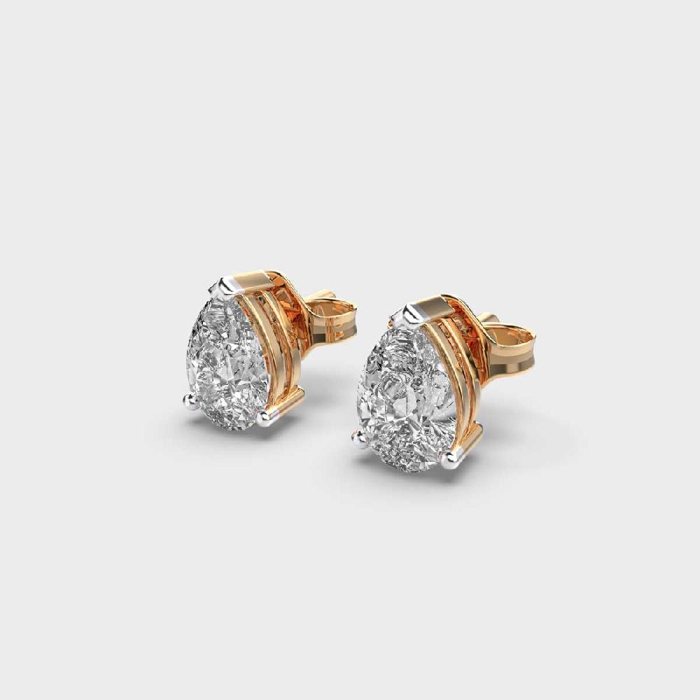 Regal Radiance 10K Yellow Gold Diamond Huggies