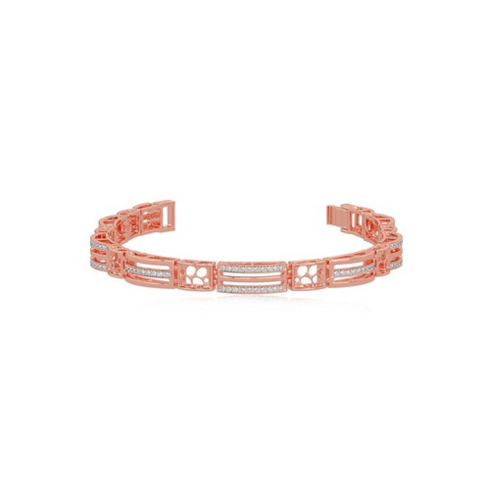 Geometric Diamond Rose Gold Bracelet