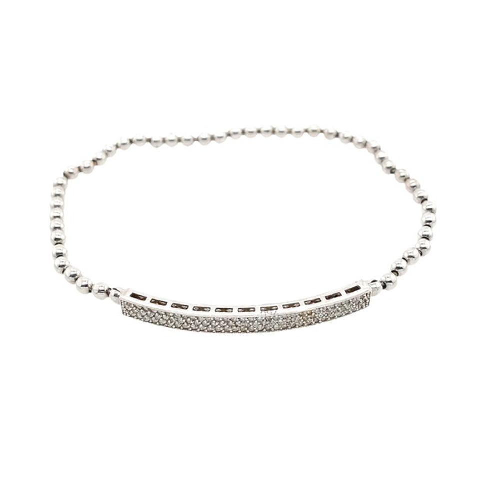 Row Diamond Bracelet set with 130 Diamonds in 18ct White Gold