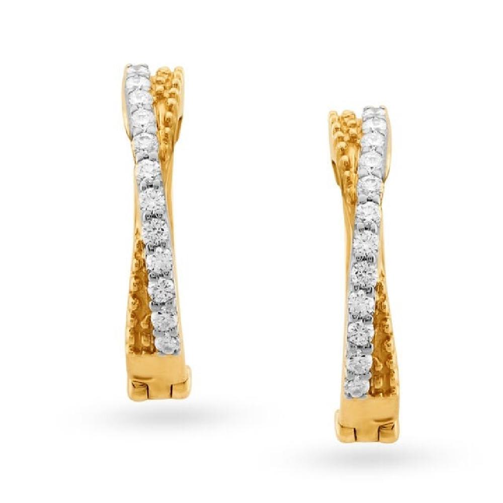 Classic Gold and Diamond Bali Earrings