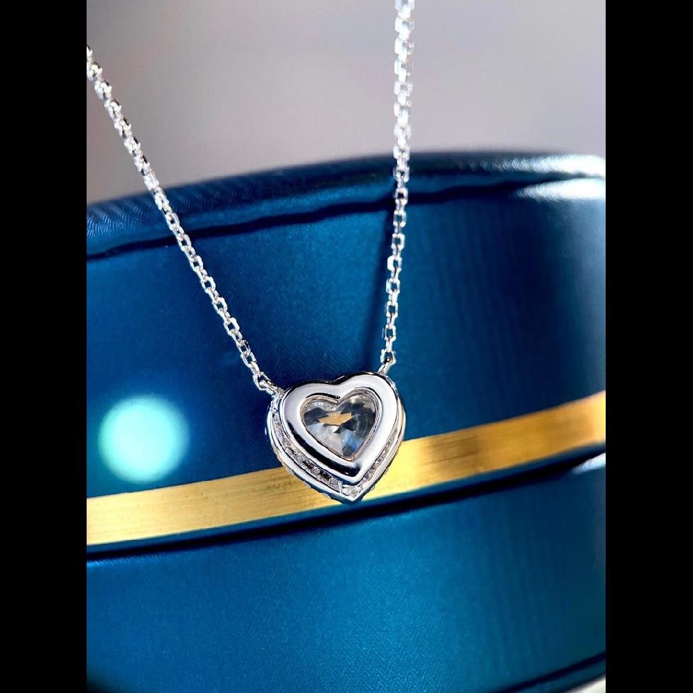 Heart cut diamond necklace