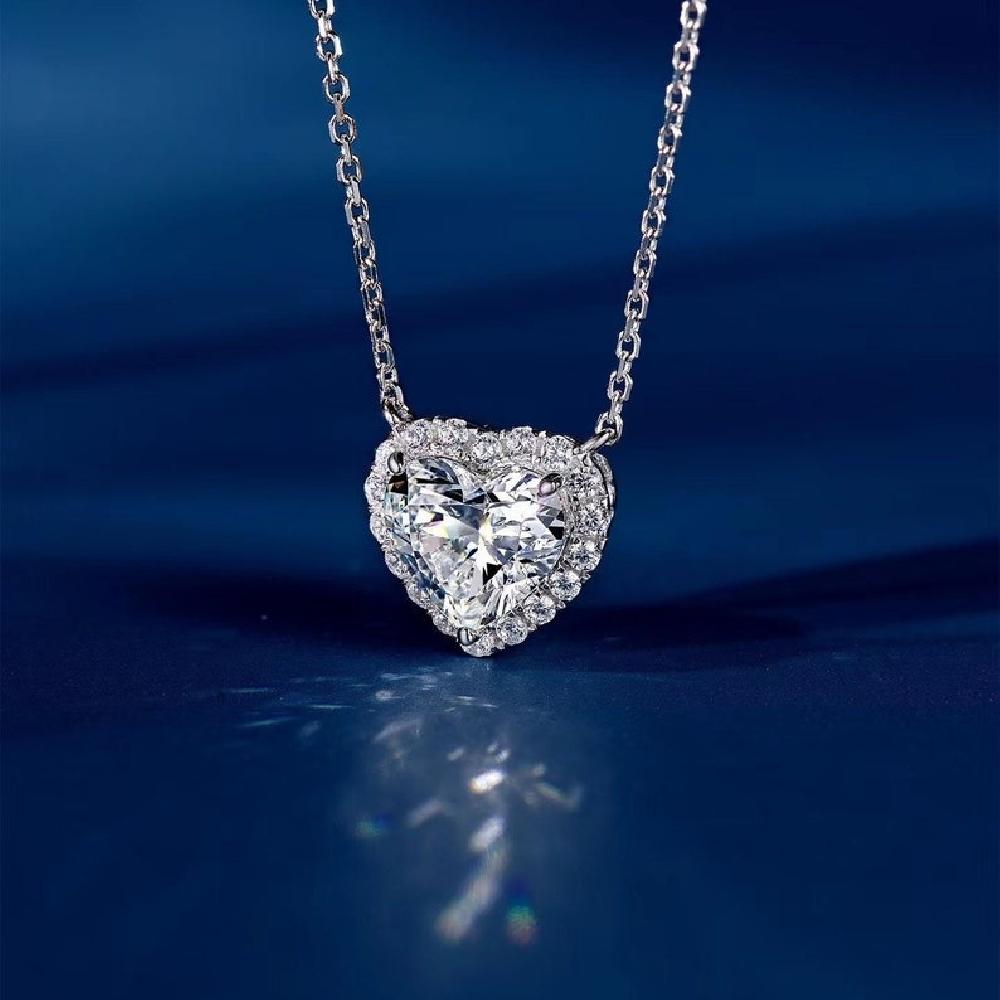 Heart cut diamond necklace