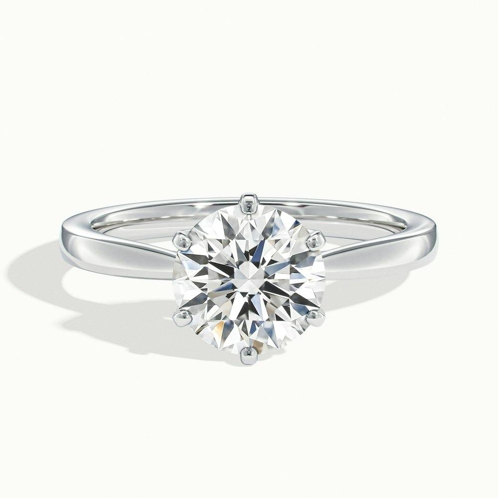 Beaumount Plain Prong Round CVD Diamond Ring