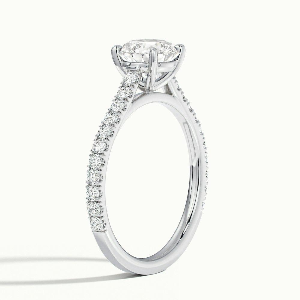 Bardot Scallop Prong Round CVD Diamond Ring