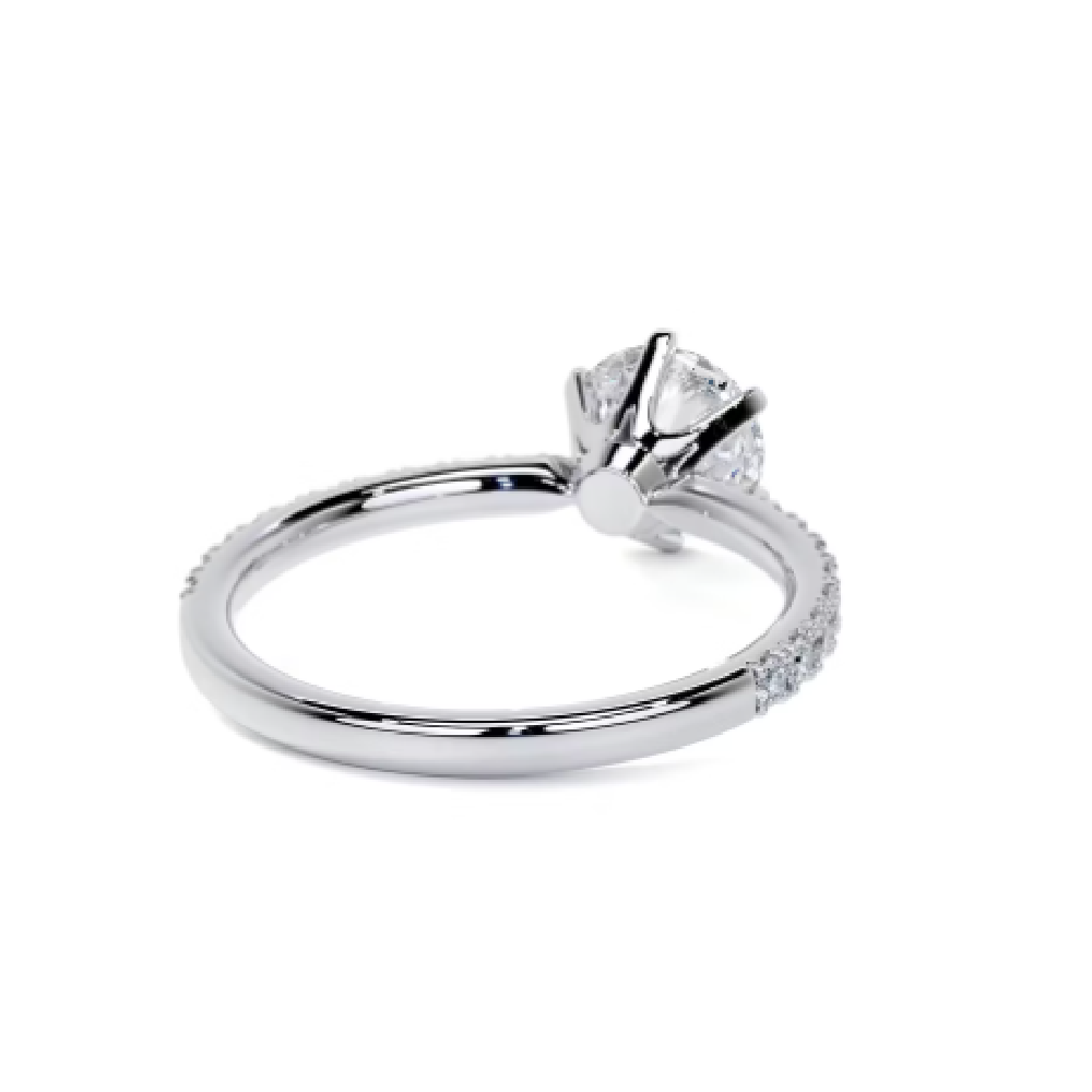 Fontaine Scallop Prong Round CVD Diamond Ring