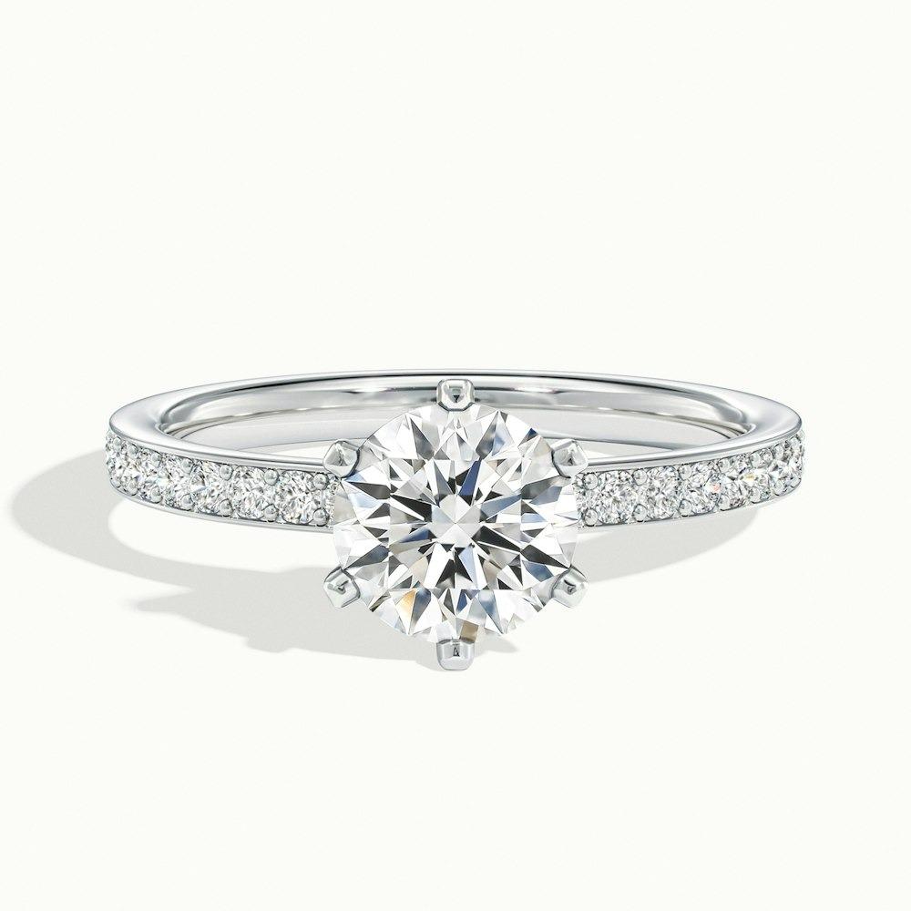 Fontaine Pave Prong Round CVD Diamond Ring