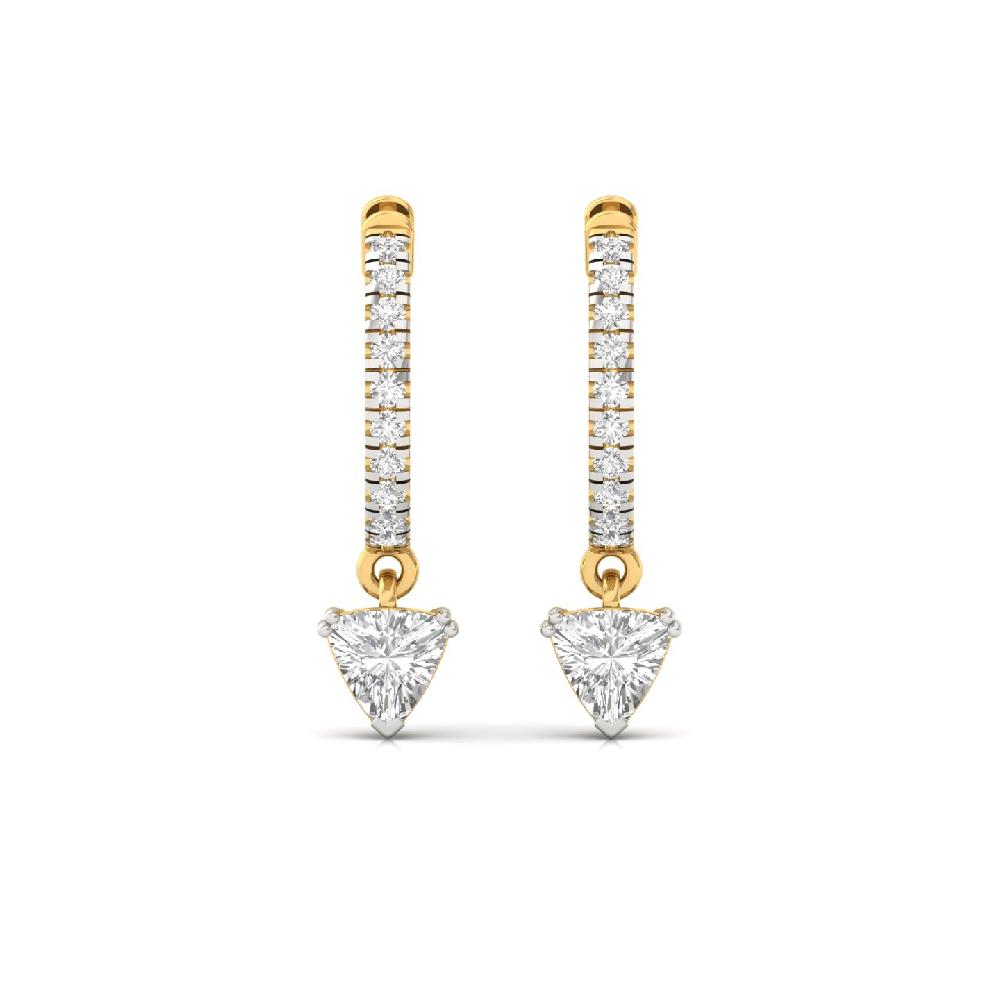 0.475 ct. Trillion & Round Cut CVD Diamond Earrings