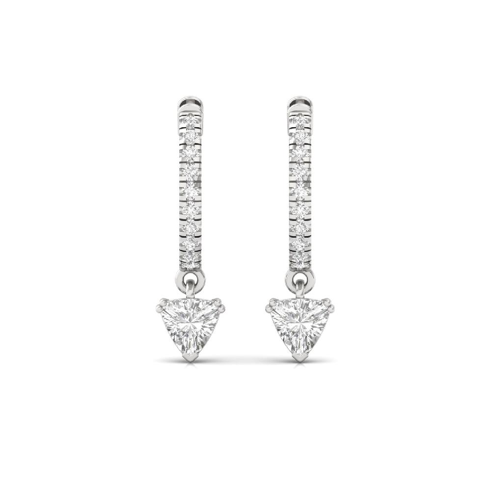 0.475 ct. Trillion & Round Cut CVD Diamond Earrings