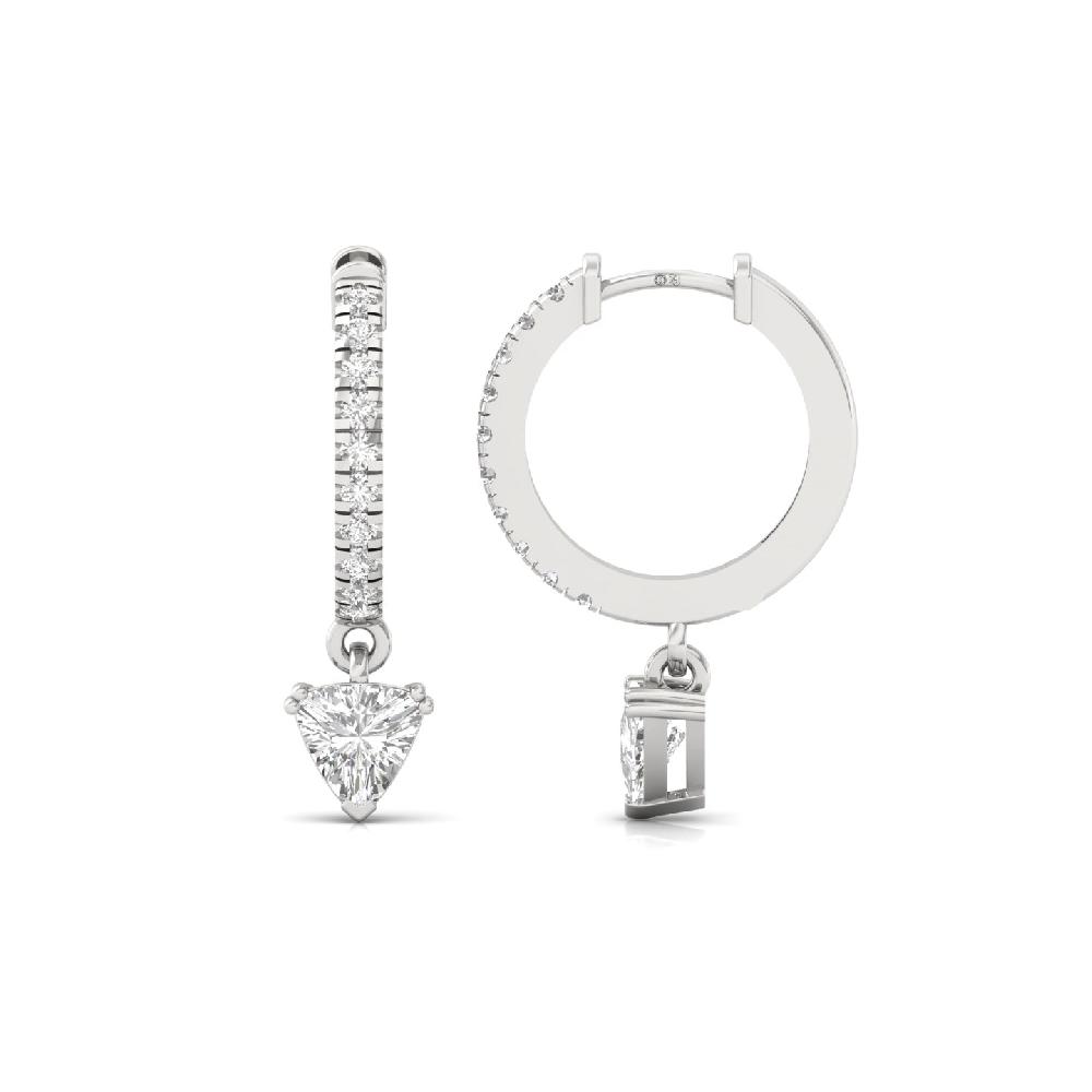 0.475 ct. Trillion & Round Cut CVD Diamond Earrings