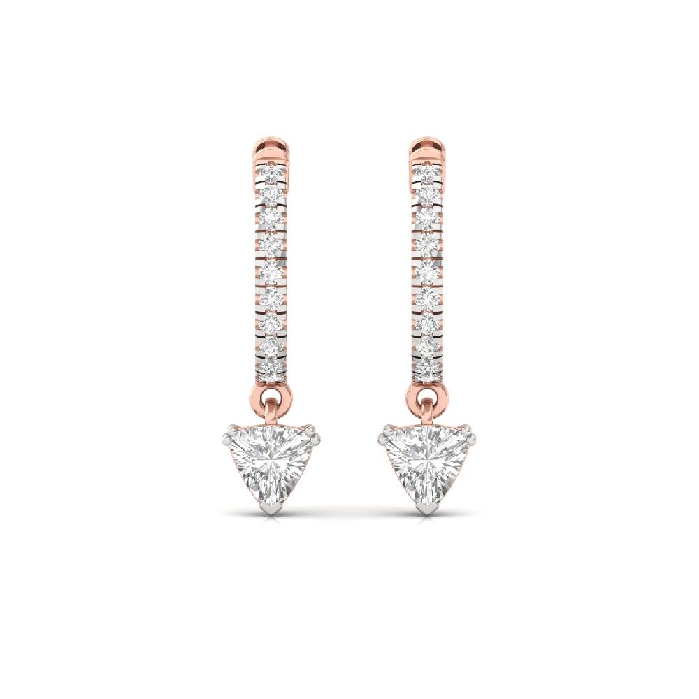 0.475 ct. Trillion & Round Cut CVD Diamond Earrings