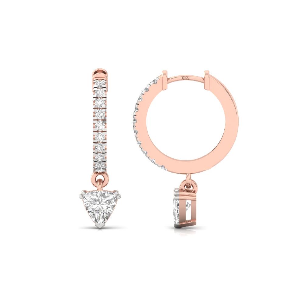 0.475 ct. Trillion & Round Cut CVD Diamond Earrings