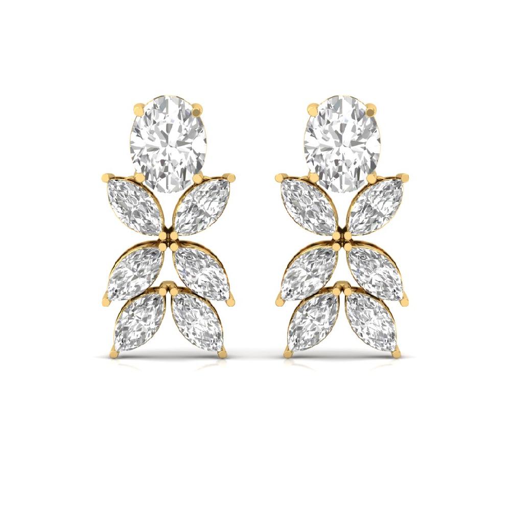 Elegant Oval & Marquise Lab Grown Solitaire Diamond Earrings