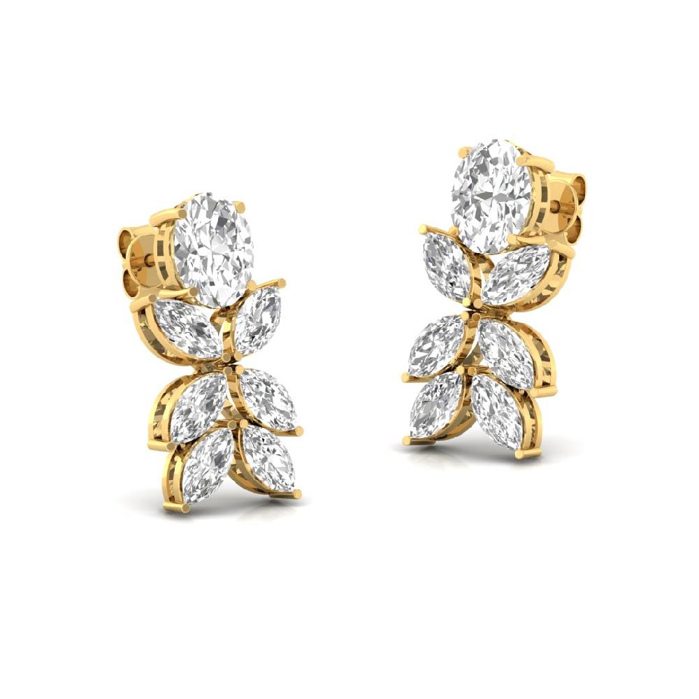 Elegant Oval & Marquise Lab Grown Solitaire Diamond Earrings