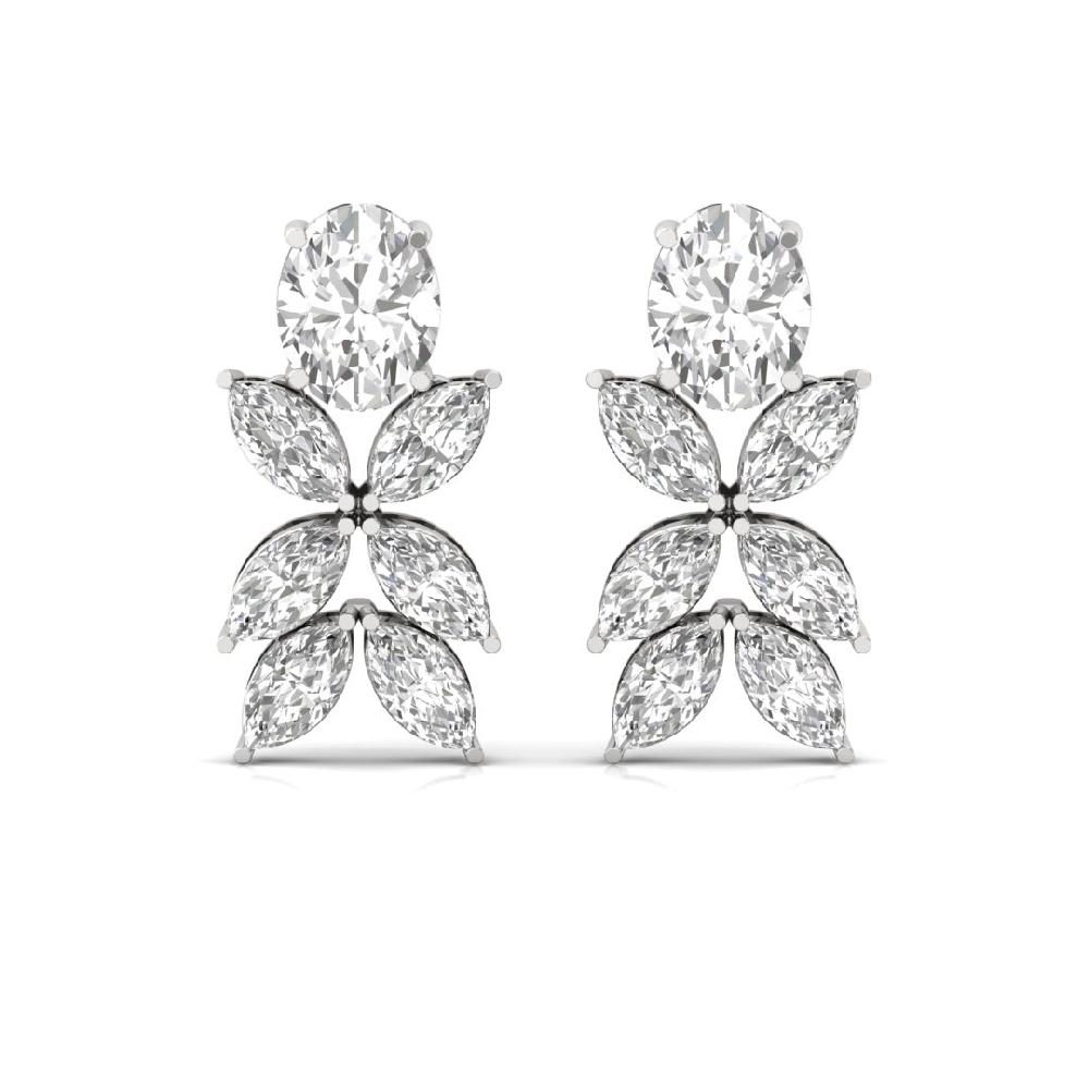 Elegant Oval & Marquise Lab Grown Solitaire Diamond Earrings