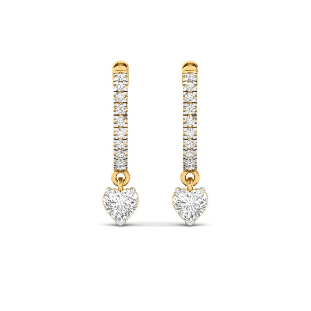 0.44ct Heart & Round CVD Diamond Earrings