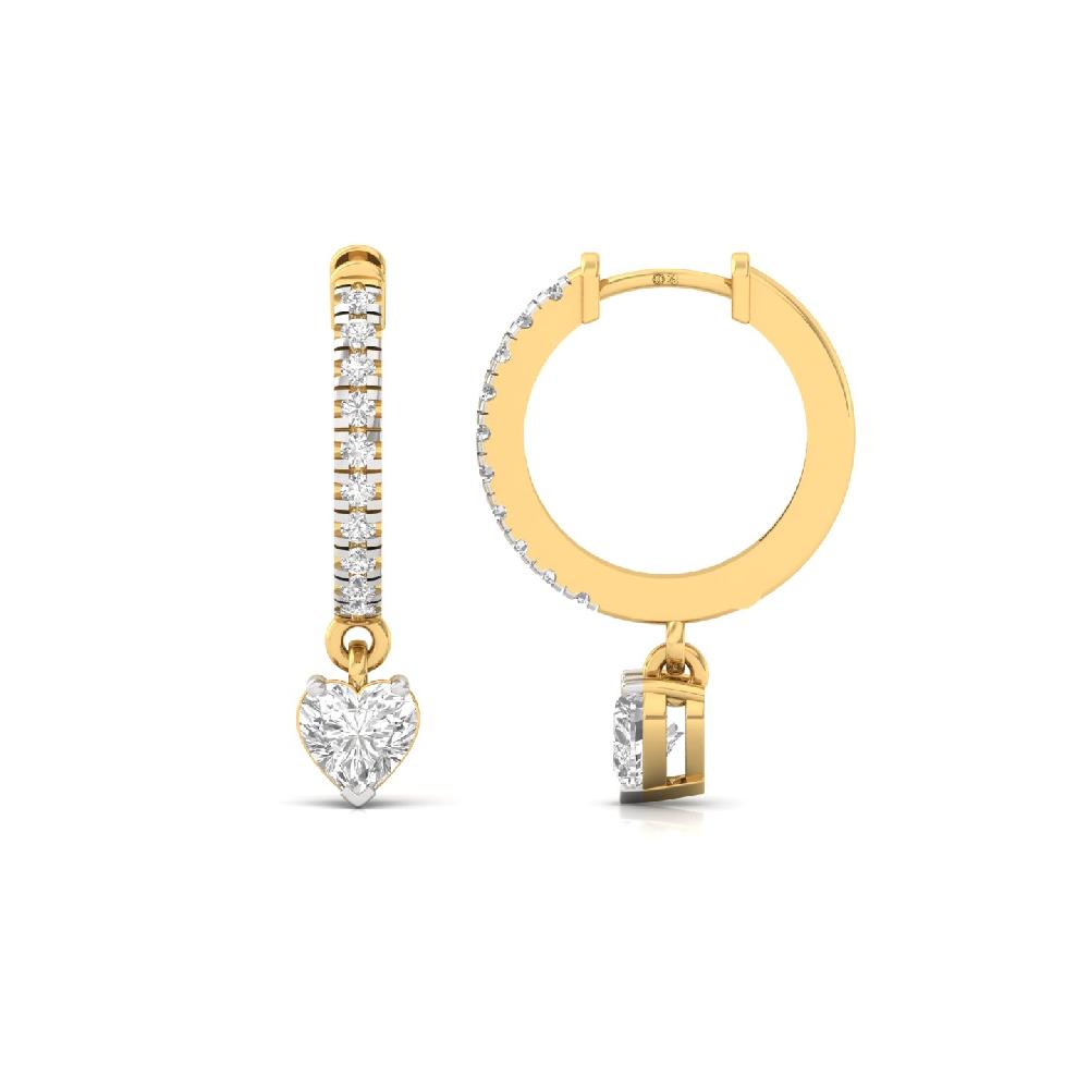 0.44ct Heart & Round CVD Diamond Earrings