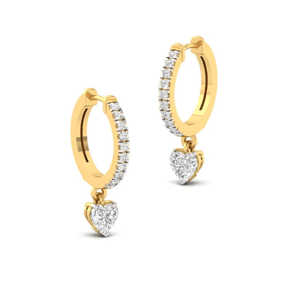 0.44ct Heart & Round CVD Diamond Earrings