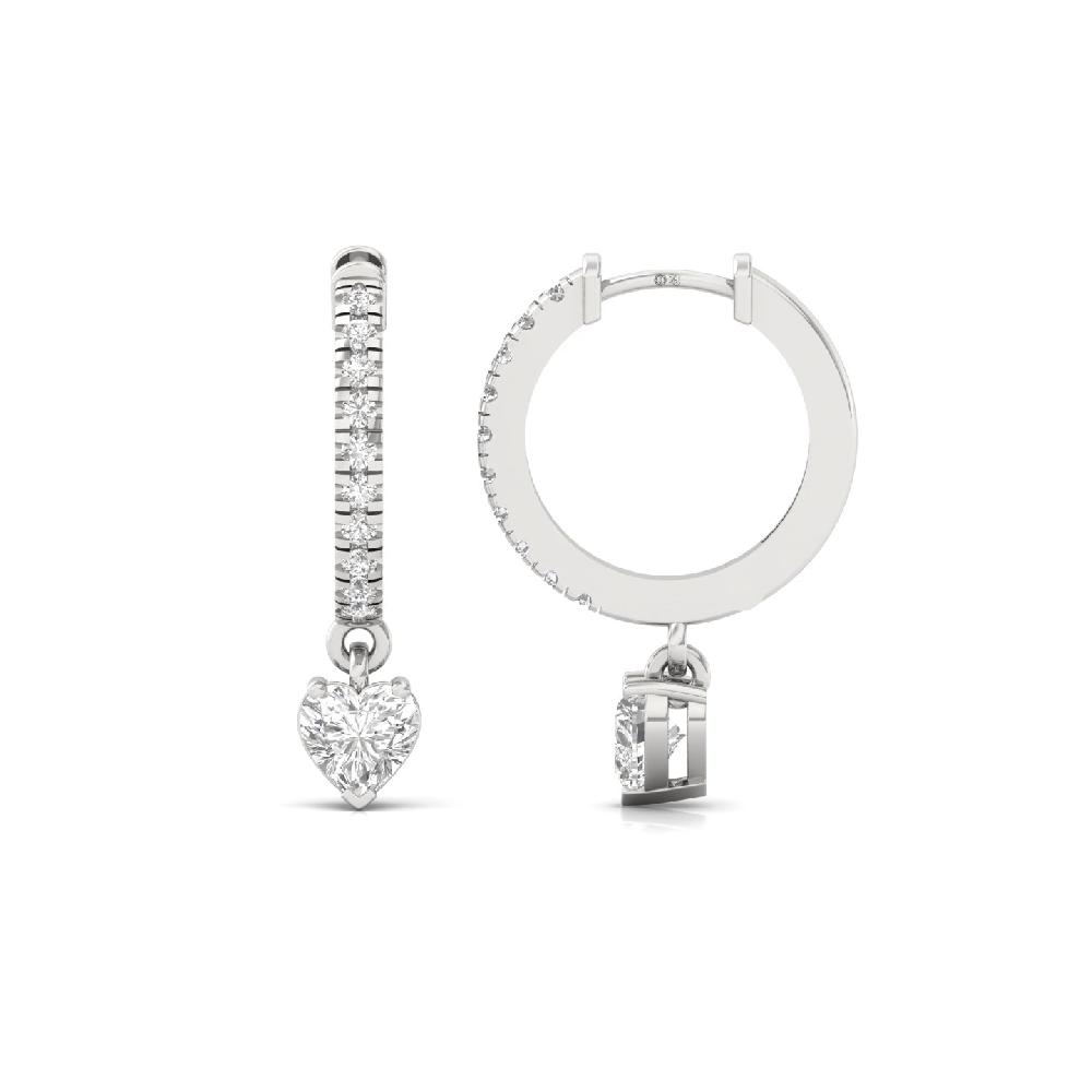 0.44ct Heart & Round CVD Diamond Earrings