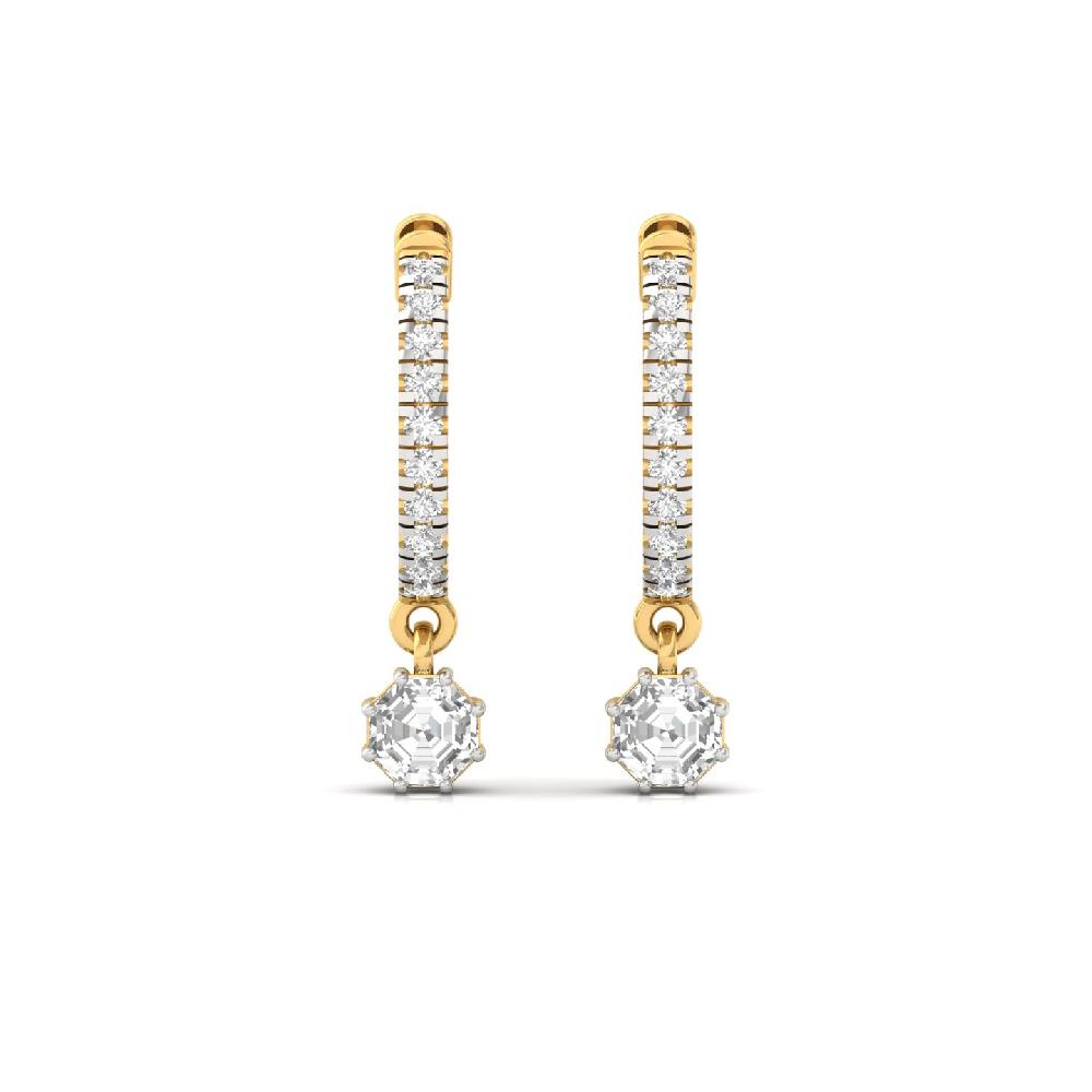 0.505ct Octagon & Round CVD Diamond Solitaire Earrings