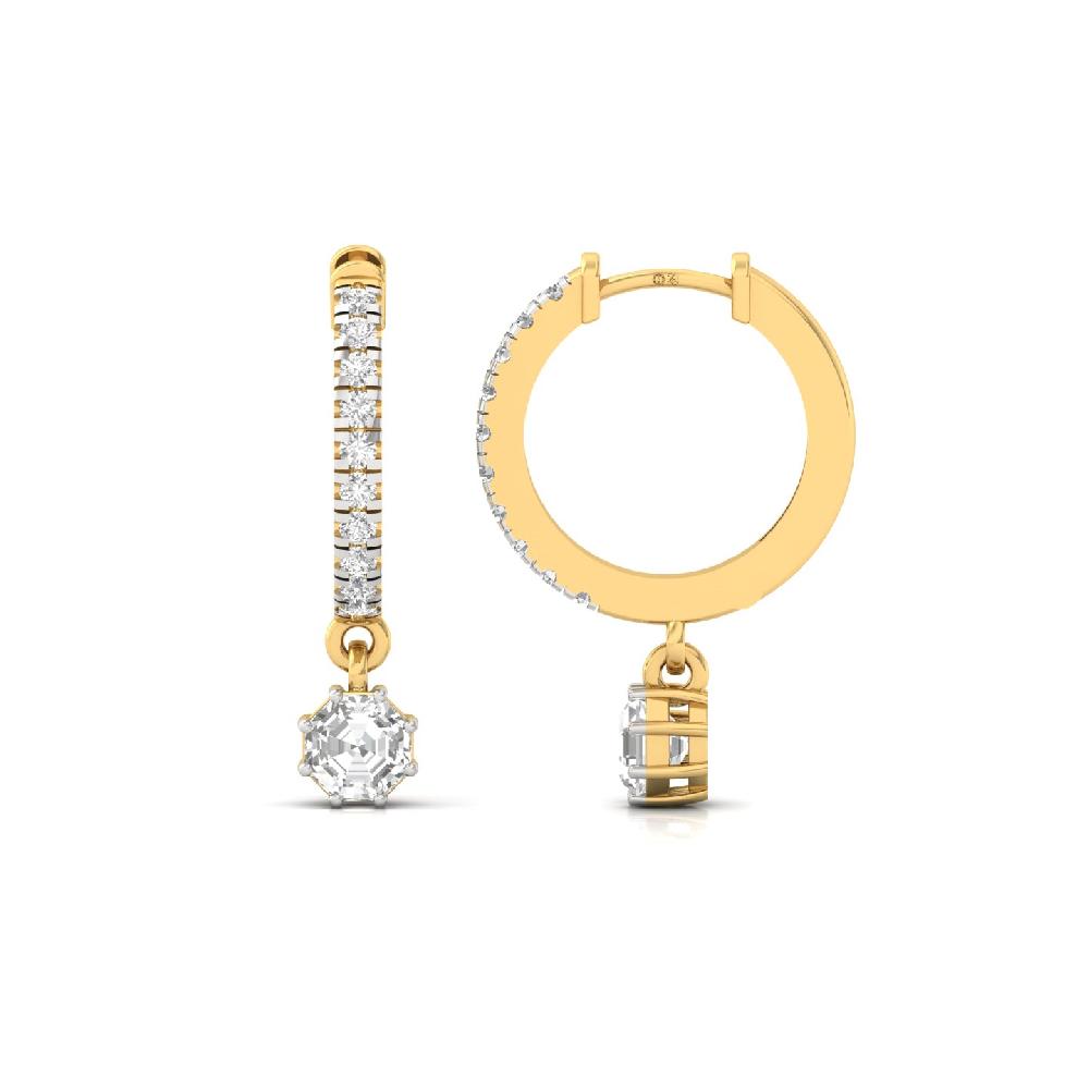 0.505ct Octagon & Round CVD Diamond Solitaire Earrings