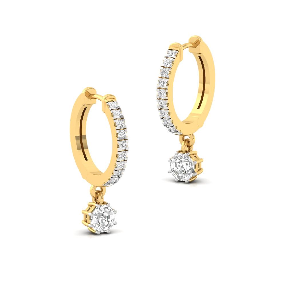 0.505ct Octagon & Round CVD Diamond Solitaire Earrings