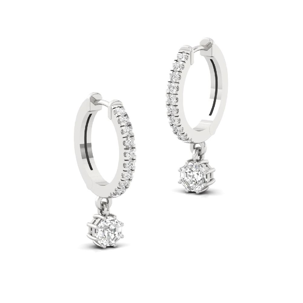 0.505ct Octagon & Round CVD Diamond Solitaire Earrings