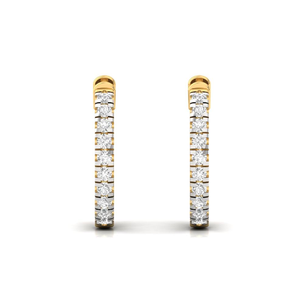 Round Cut CVD Lab grown Diamond Hoop Earrings