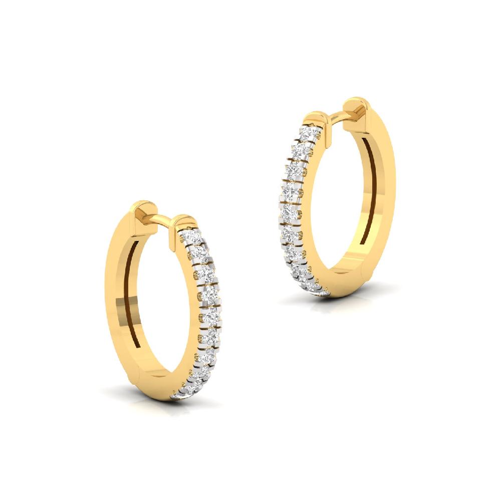 Round Cut CVD Lab grown Diamond Hoop Earrings