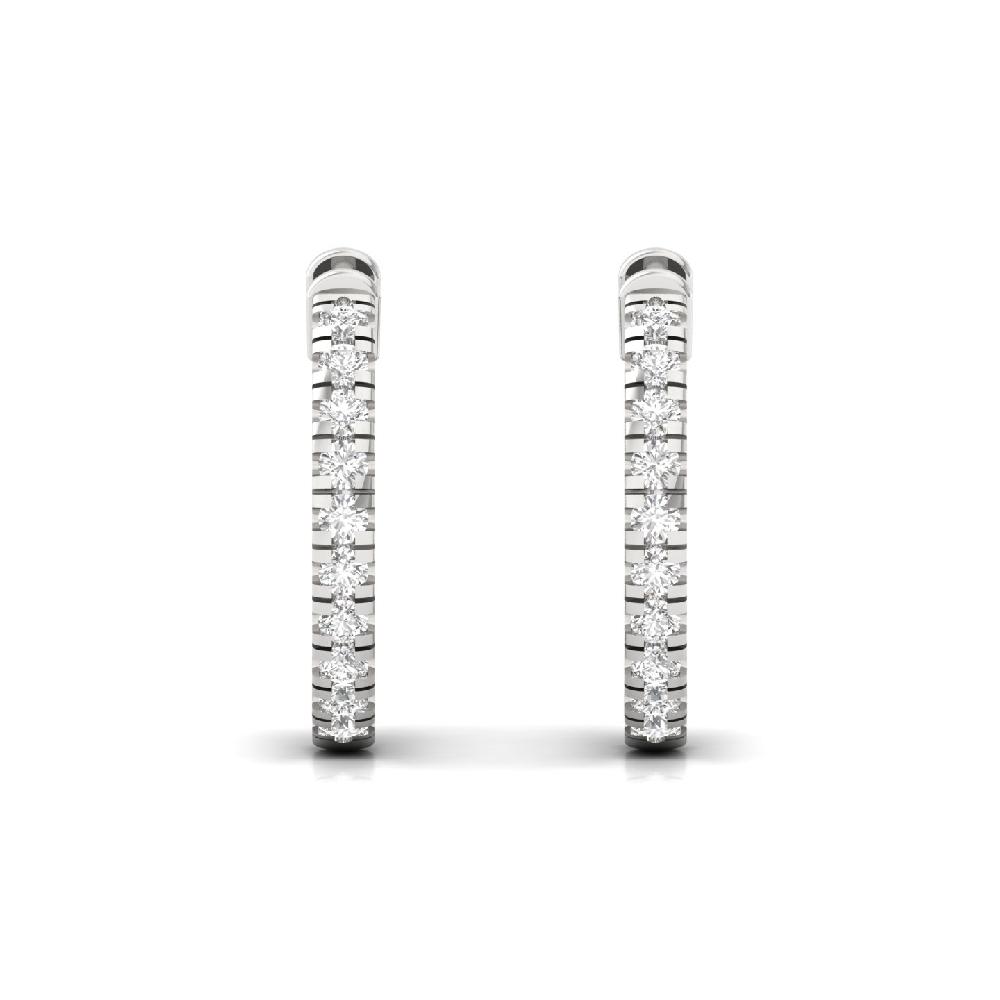 Round Cut CVD Lab grown Diamond Hoop Earrings