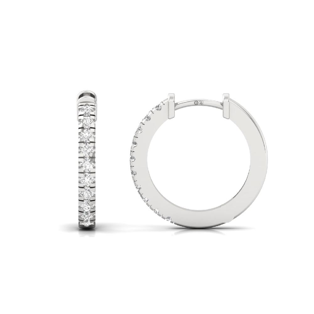 Round Cut CVD Lab grown Diamond Hoop Earrings