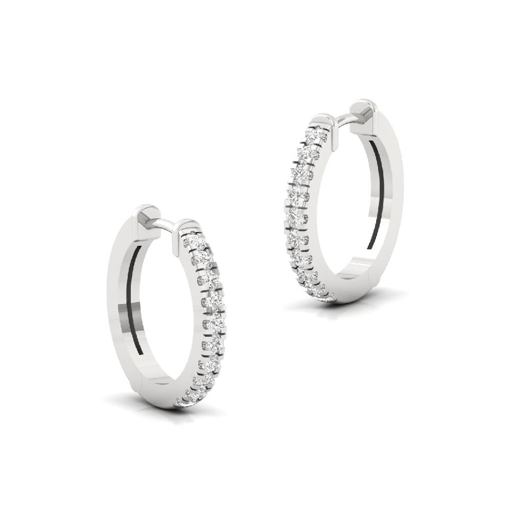 Round Cut CVD Lab grown Diamond Hoop Earrings