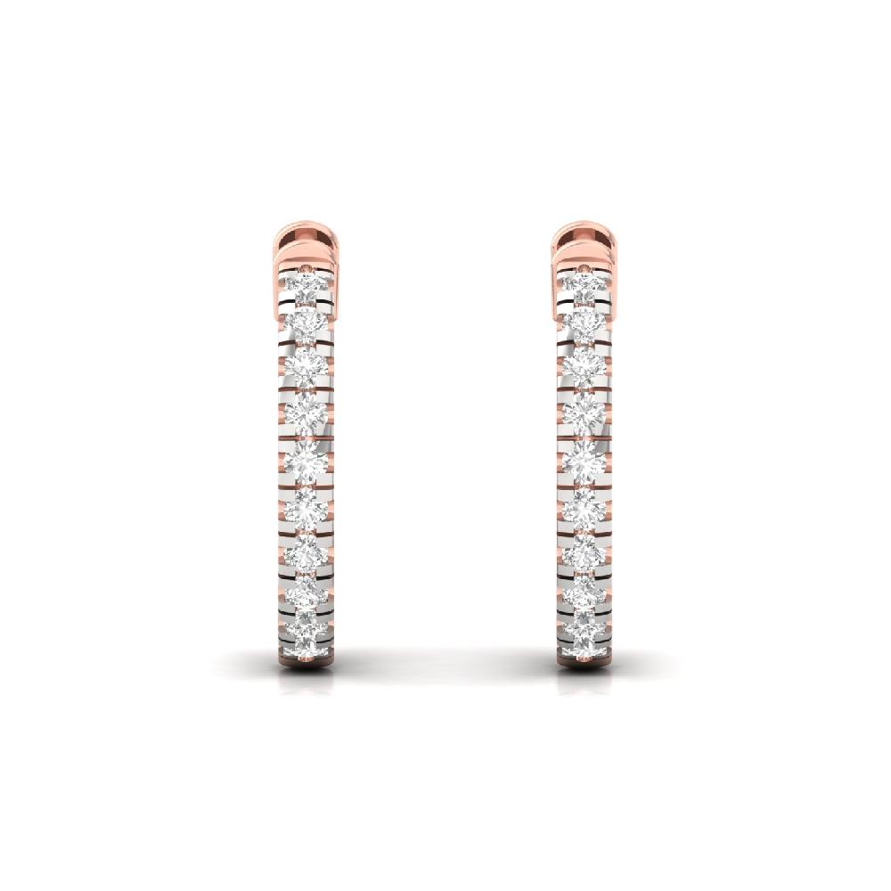 Round Cut CVD Lab grown Diamond Hoop Earrings
