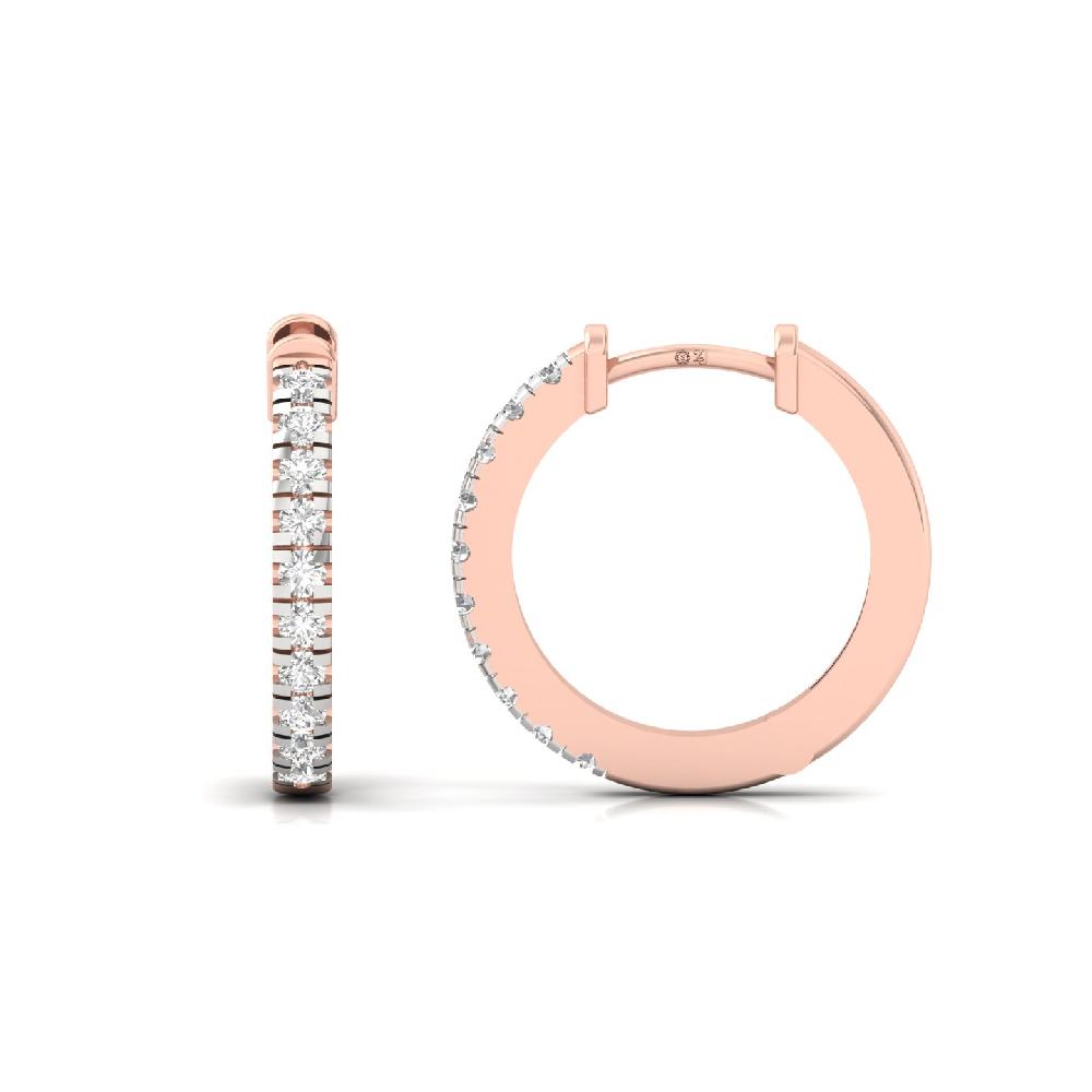 Round Cut CVD Lab grown Diamond Hoop Earrings