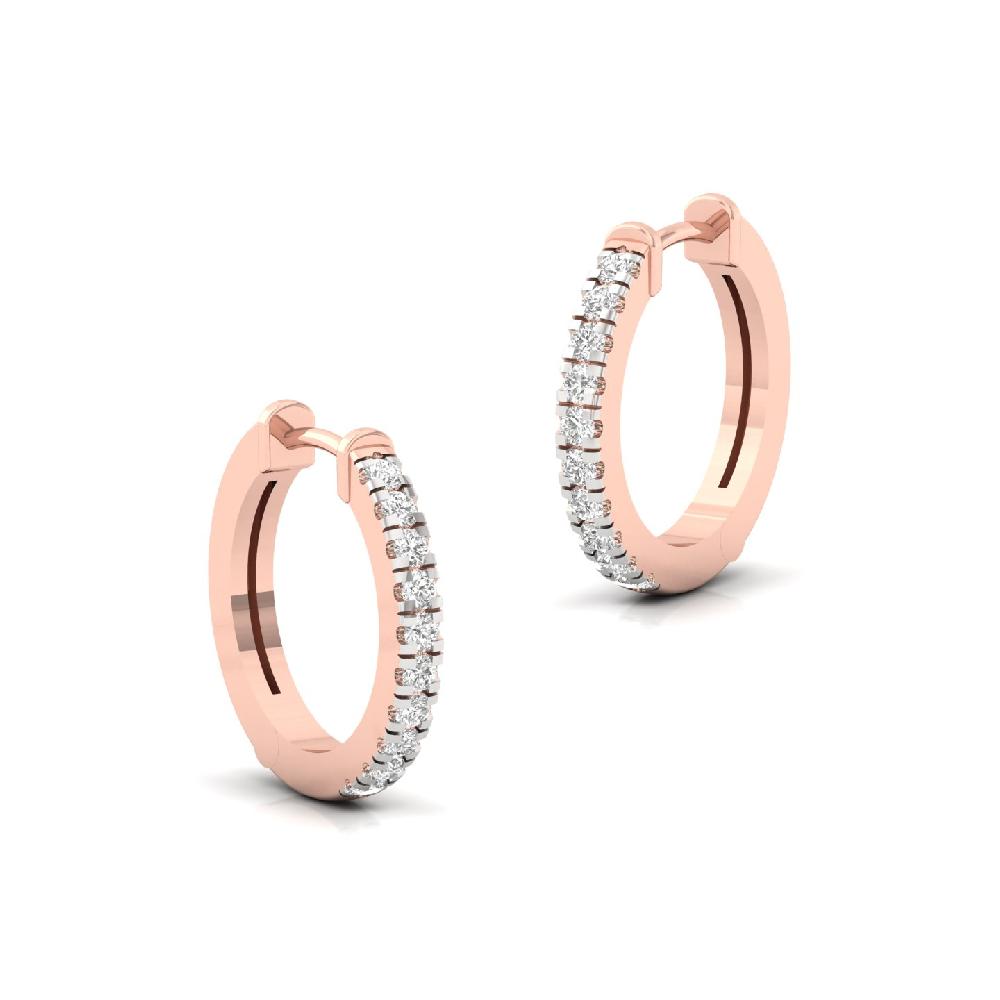 Round Cut CVD Lab grown Diamond Hoop Earrings