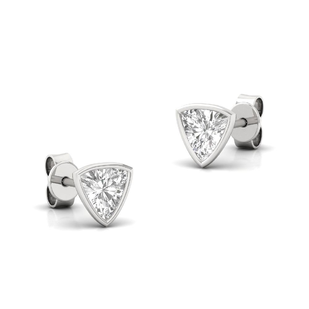 0.475ct Trillion Brilliance CVD lab grown Diamond Solitaire Earrings 