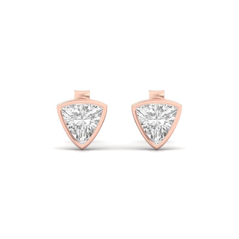 0.475ct Trillion Brilliance CVD lab grown Diamond Solitaire Earrings 