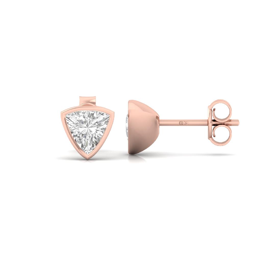 0.475ct Trillion Brilliance CVD lab grown Diamond Solitaire Earrings 