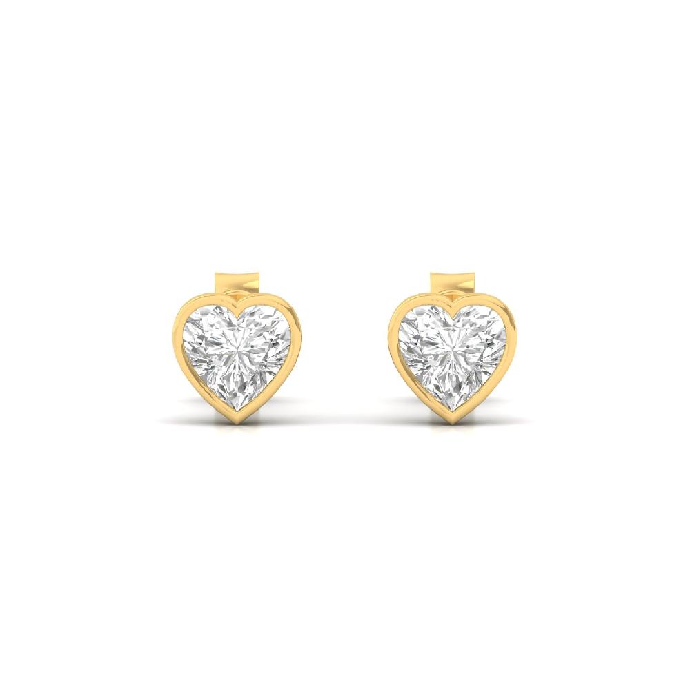 0.44ct Heart Radiance CVD Diamond Solitaire Earrings