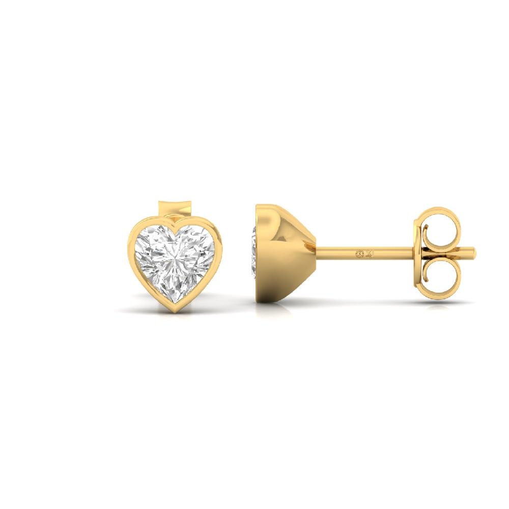 0.44ct Heart Radiance CVD Diamond Solitaire Earrings