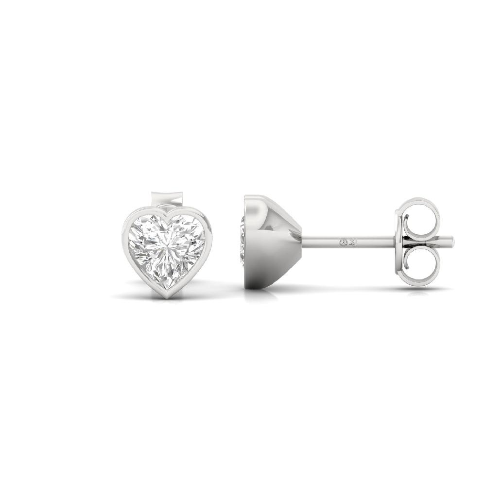 0.44ct Heart Radiance CVD Diamond Solitaire Earrings
