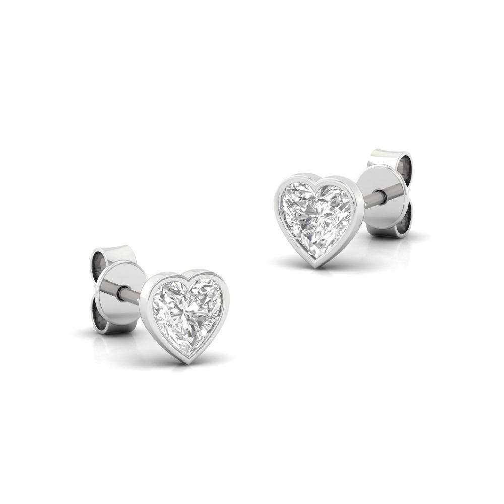 0.44ct Heart Radiance CVD Diamond Solitaire Earrings