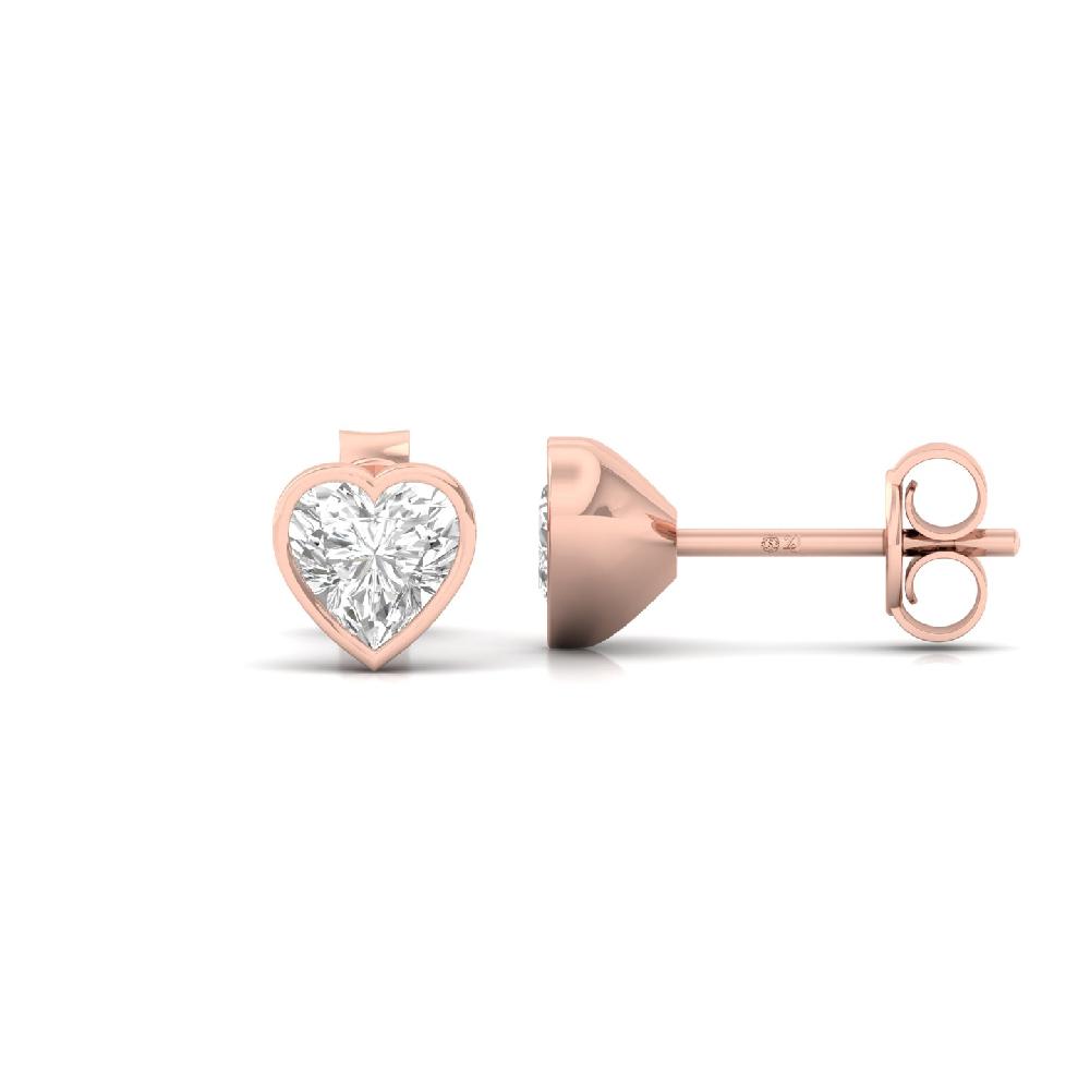 0.44ct Heart Radiance CVD Diamond Solitaire Earrings