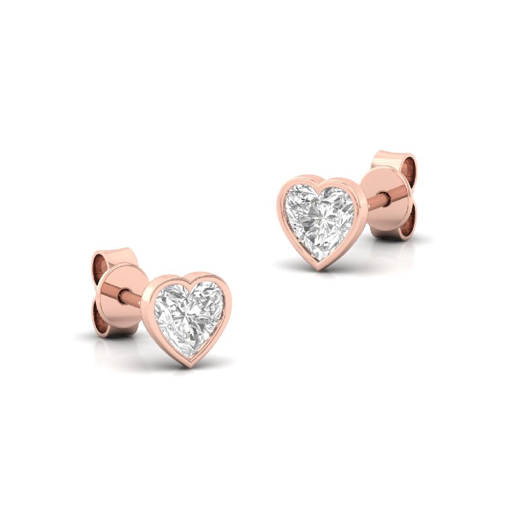 0.44ct Heart Radiance CVD Diamond Solitaire Earrings