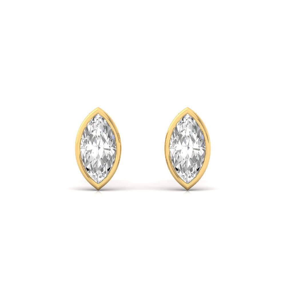 Elegant Marquise 0.415ct CVD Diamond Solitaire Blaze Solitaire Earrings