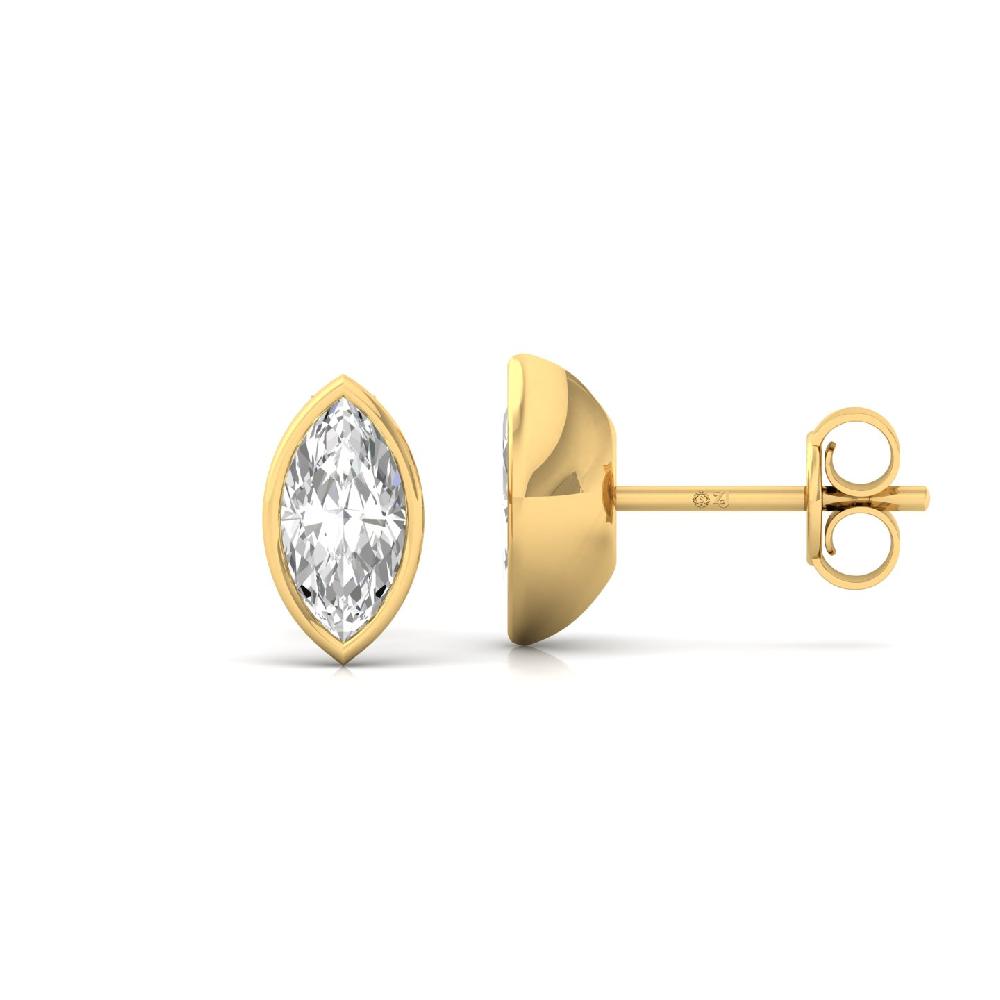 Elegant Marquise 0.415ct CVD Diamond Solitaire Blaze Solitaire Earrings