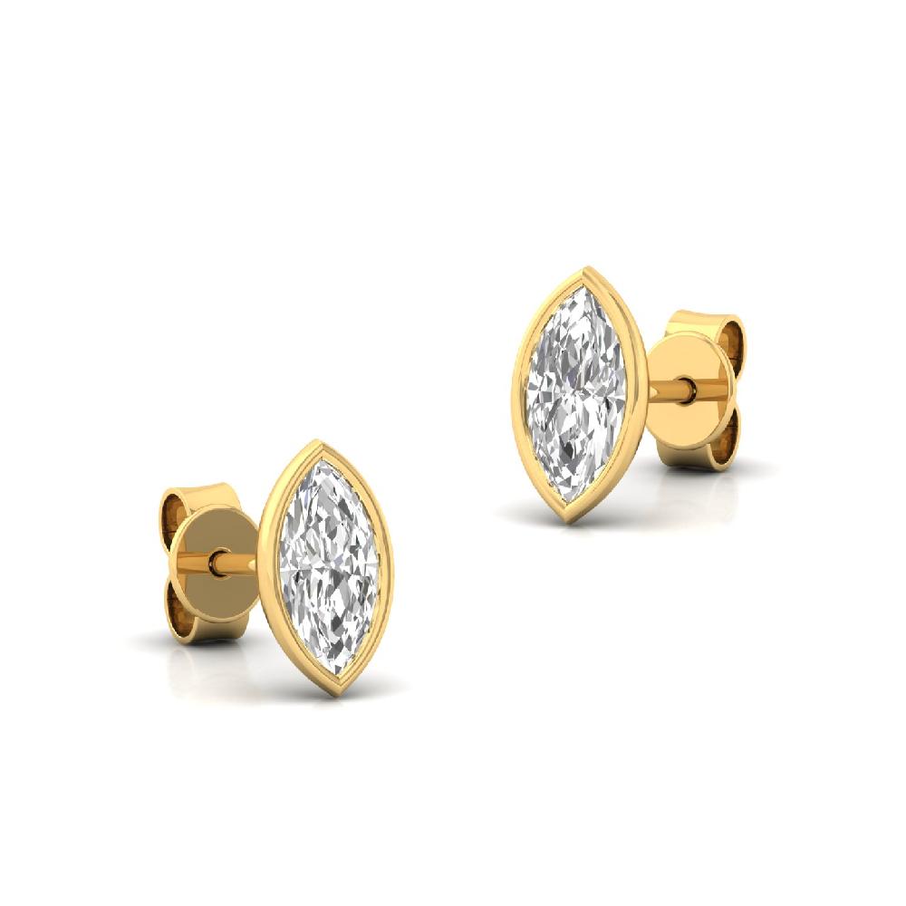 Elegant Marquise 0.415ct CVD Diamond Solitaire Blaze Solitaire Earrings